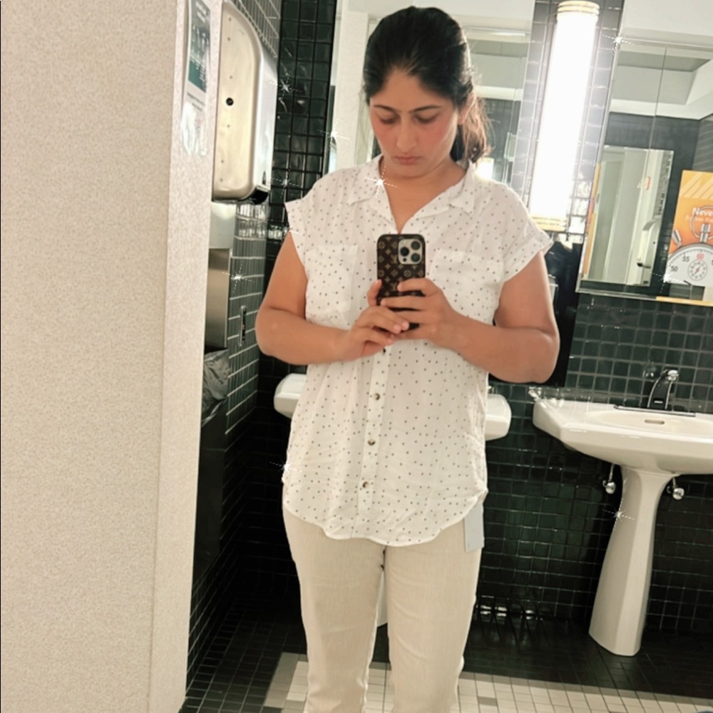 Relaxed Fit Shirt White with black dots